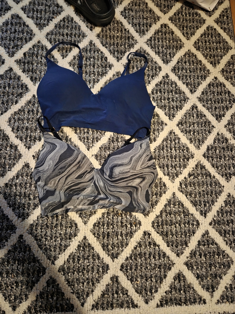 Pink Vs Loungin Wireless Push Up Bra Size Medium Euc
